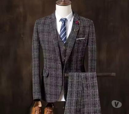 cheap designer clothing Croxley Green Three Rivers - Photos for Gentleman Black Plaid Suit Three-Piece Men's Business Suit