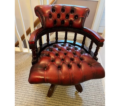 Cheap furniture Ash Bank Stoke-on-Trent - Photos for Chesterfield leather swivel chair - RED