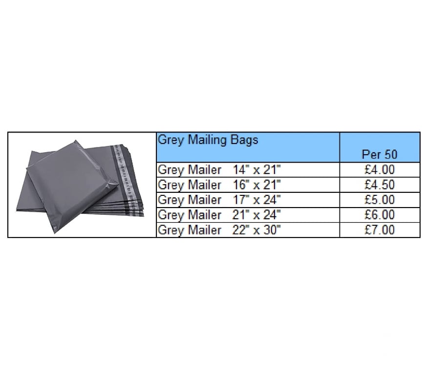 Office Furniture & Pro equipment Staffordshire Cannock Chase - Photos for 50 Super Size 22" x 30" Grey Mailing Postal Bags