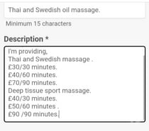 Thai and Swedish oil massage.