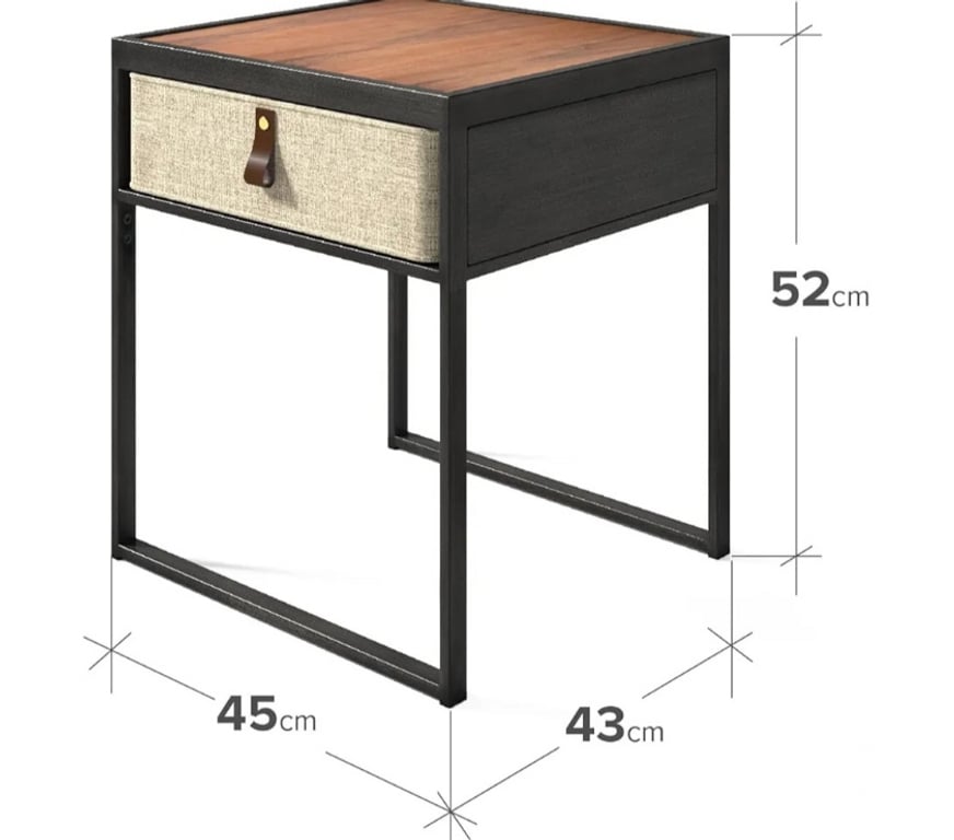 Furniture Greater Manchester Manchester - Photos for Zinus Ilsang Nightstand 45x43x52 cm - Metal and Wood