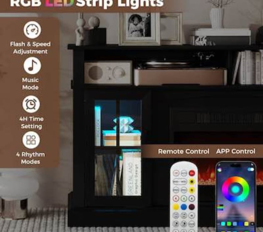 Furniture East Lothian Aberlady - East Lothian - Photos for Black Electric Fireplace TV Stand