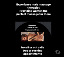 Male massage therapist in or out call service