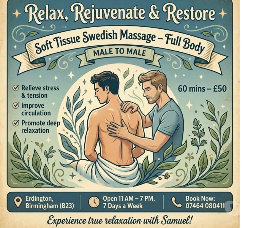 Full body massage West Midlands Birmingham - Photos for Male massage therapist