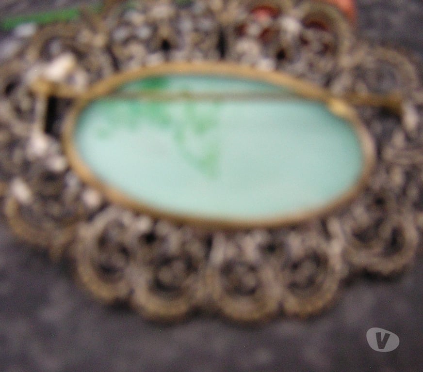 jewellery for sale Cornwall Par - Cornwall - Photos for Large Vintage Turquoise Brooch (size 7 x 5 cm)