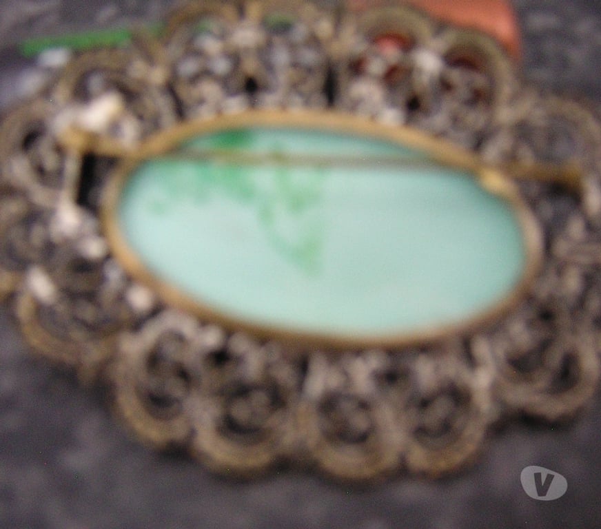 jewellery for sale Cornwall Par - Cornwall - Photos for Large Vintage Turquoise Brooch (size 7 x 5 cm)