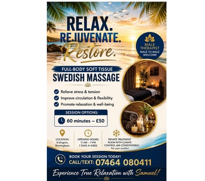 Full body massage Erdington Birmingham - Photos for Male massage therapist