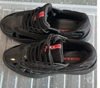Black Glossy Designer-Inspired Trainers – Brand New