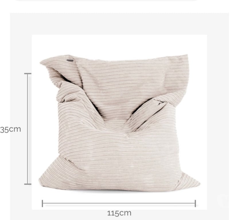 Furniture Devon Torbay - Photos for XL Bean Bag in Corded Ivory by Big Bertha - Loungepug