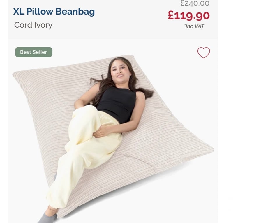 Furniture Devon Torbay - Photos for XL Bean Bag in Corded Ivory by Big Bertha - Loungepug