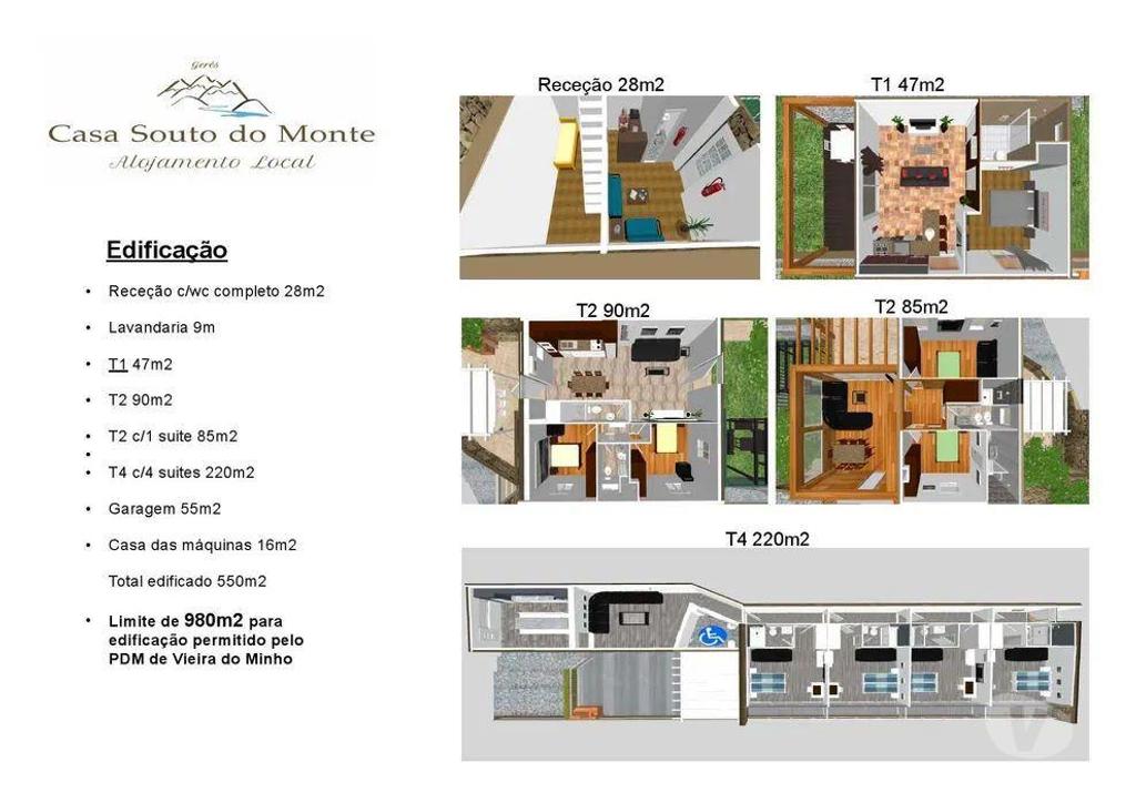 Terrenos Braga - Fotos para Quintinha 4 casas T1+T2+T2+T4 c -6% rentabilidade-posibilidade