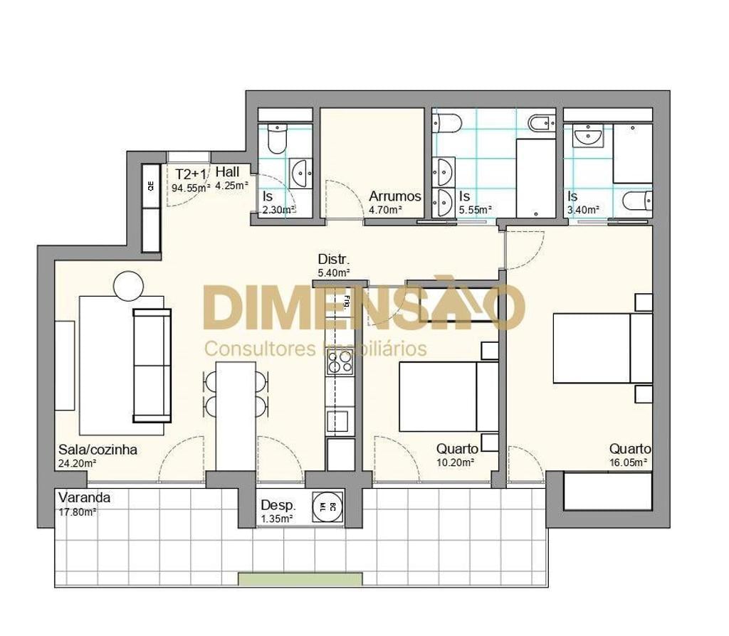 Apartamentos a venda Gondomar - Fotos para Apartamento T2+1 novo para venda em Fânzeres DCI106F (DCI106F)