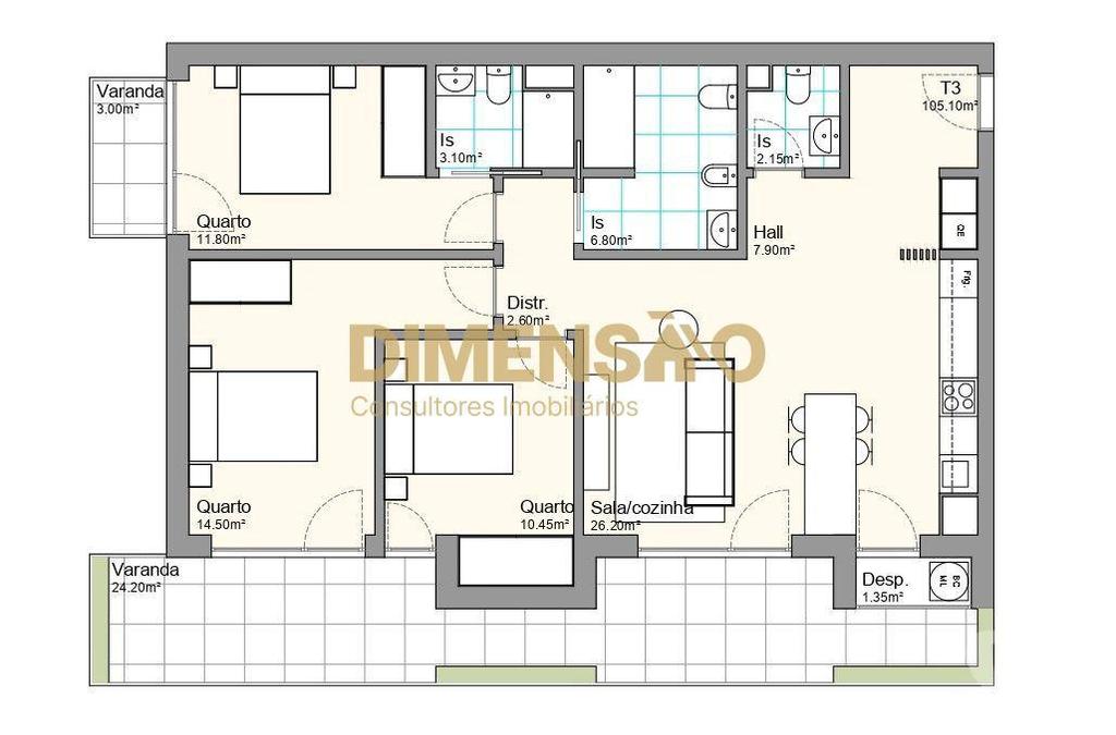 Apartamentos a venda Gondomar - Fotos para Apartamento T3 novo para venda em Fânzeres DCI106B (DCI106B)