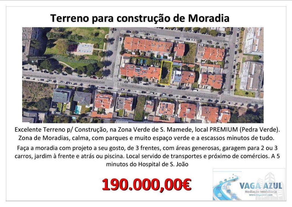 Terrenos Matosinhos - Fotos para Terreno com 283 m2 em São Mamede de Infesta - Matosinhos (240047)